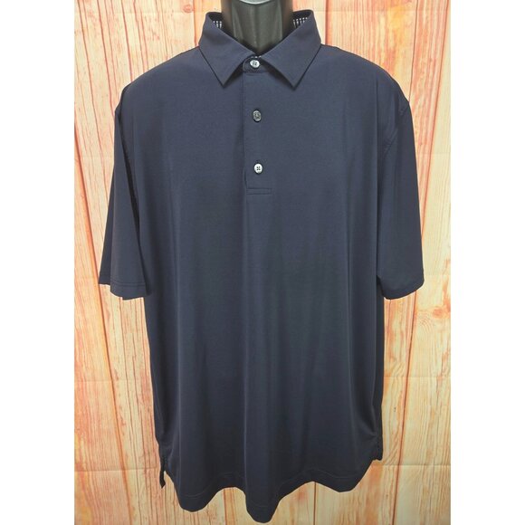 FootJoy FJ Mens XL Navy Polo Polyester/Spandex Blend - Picture 1 of 8